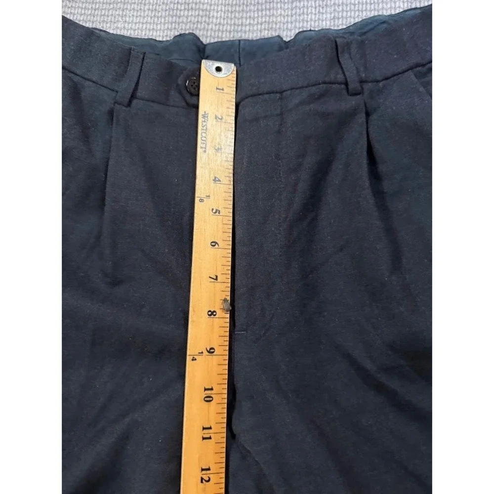 Brooks Brothers Mens Pleated Black Wool Pants Cuffed Straight Trousers 36x29‎